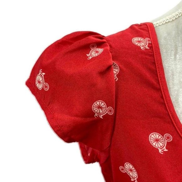 Xhilaration Elastic Waist Bicycle Print Dress S - Picture 2 of 8